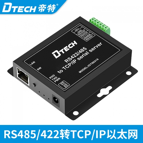 DTECH帝特DT-IOT9031B RS485/422轉(zhuǎn)TCP/IP單串口服務(wù)器工業(yè)級通訊服務(wù)器Modbus TCP轉(zhuǎn)RTU網(wǎng)關(guān)485/422轉(zhuǎn)以太網(wǎng)